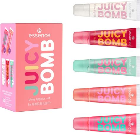 essence JUICY BOMB Shiny Lipgloss Set .